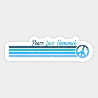 Peace Love Hammock - Blue Retro Stripes Sticker